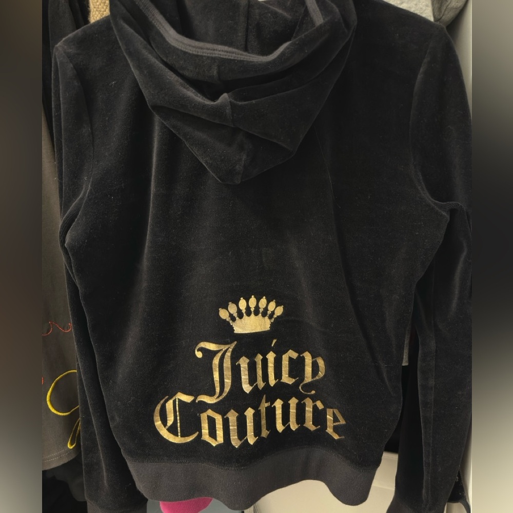 Juicy Couture Black and Gold Hoodie